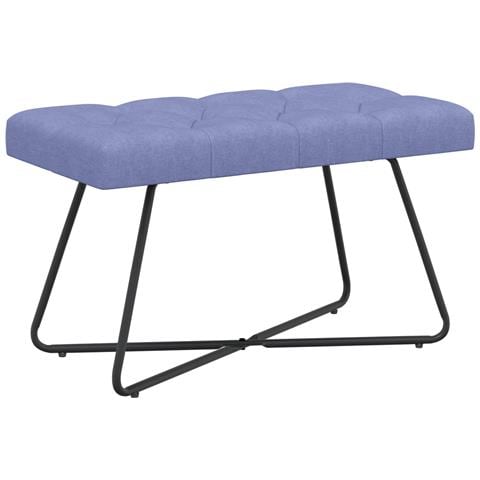 Panchina con bottoni imbottiti Blu jeans 80 x 40 x 46 cm - Foto 1