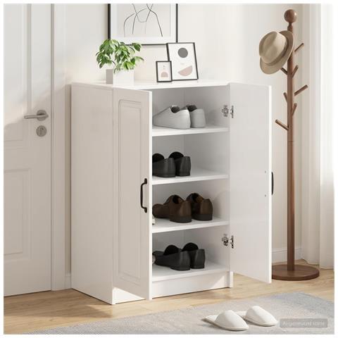 Mobile per scarpe UTRECHT 59,5 x 39,5 x 87 cm Bianco Lucido - Foto 2