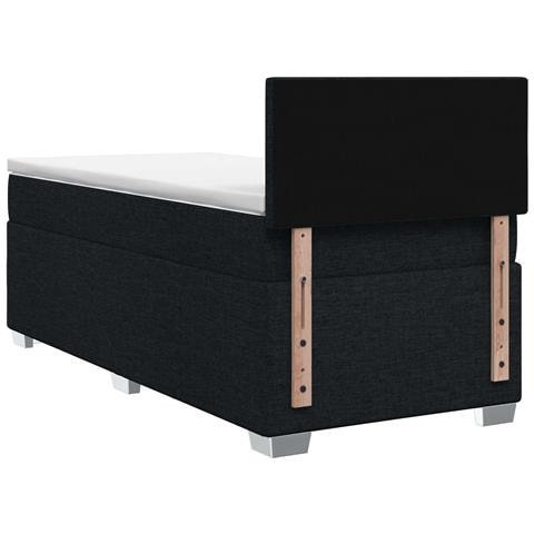 Letto box spring con materasso Nero 80 x 200 cm Tessuto - Foto 2