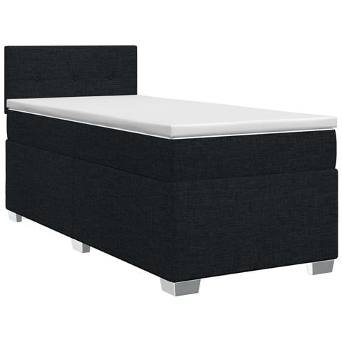 Letto box spring con materasso Nero 80 x 200 cm Tessuto - Foto 1