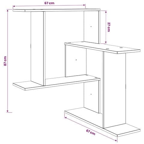 Scaffale da parete Rovere Sonoma 67 x 67 x 87 cm - Foto 8