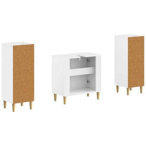 Set di Armadi da Bagno da 2 Pezzi DELFT Bianco Lucido - Foto 7