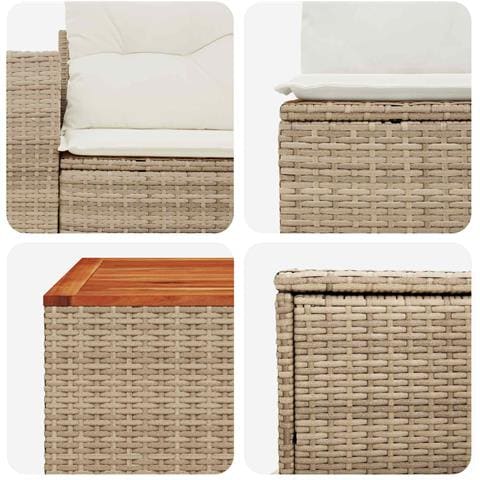 Set di divani 8 pz Beige e Bianco Crema - Foto 10