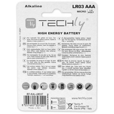 IBT-KAL-LR03T - Blister 4 Batterie High Power Mini Stilo AAA Alcaline LR03 1.5V - Foto 2