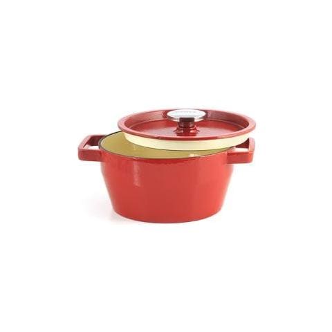 Cocotte 2 Maniglie con Coperchio ad Induzione 20 cm Rosso - Foto 2
