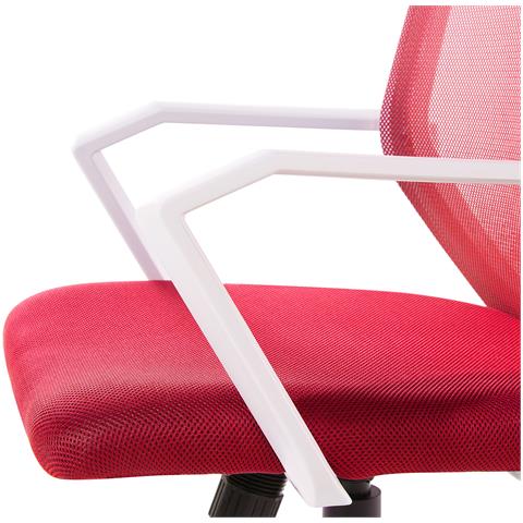 Sedia Da Ufficio In Tessuto A Rete Traspirante Rosso Relief - Foto 37