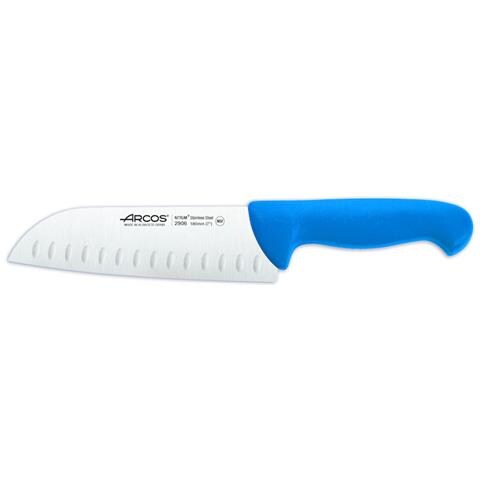 Serie 2900 - Coltello giapponese (Santoku) - Lama Acciaio Inossidabile Nitrum 180 Mm - Manico Polipropilene Colore Blu - Foto 1