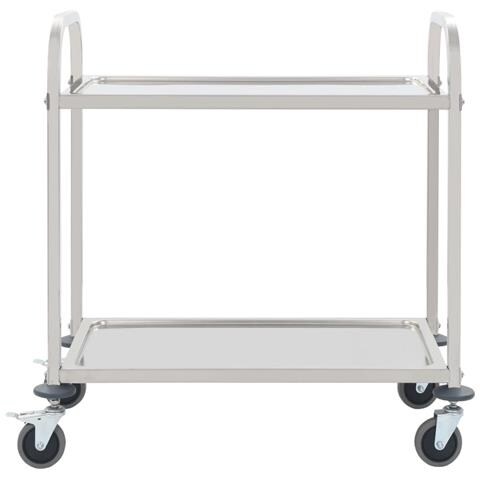 Carrello da Cucina a 2 Livelli 95x45x83,5 cm in Acciaio Inox - Foto 2