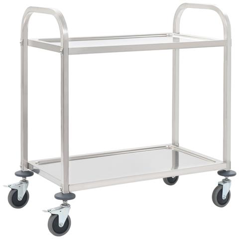 Carrello da Cucina a 2 Livelli 95x45x83,5 cm in Acciaio Inox - Foto 1