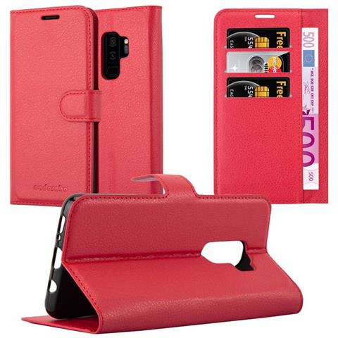 Custodia Compatibile Con Samsung Galaxy S9 Plus In Rosso Carminio - Coperchio Protettiva Con Chiusura Magnetica, Funzione Stand E Tasca Per Le Carte - Foto 1