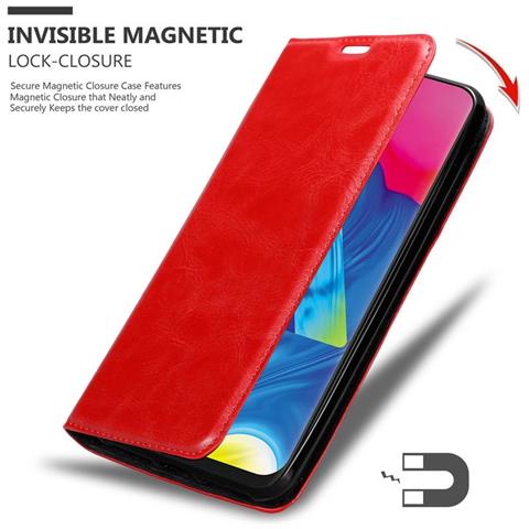Custodia Compatibile Con Samsung Galaxy M10 In Rosso Mela - Coperchio Protettiva Con Chiusura Magnetica, Funzione Stand E Tasca Per Le Carte - Foto 5