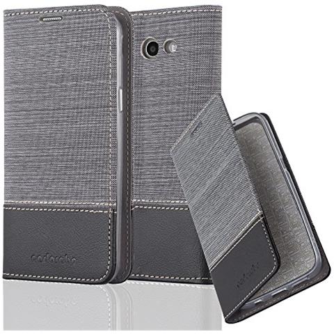 Custodia Compatibile Con Samsung Galaxy J7 2017 (us Version) In Grigio Nero - Coperchio Protettiva Con Chiusura Magnetica, Funzione Stand E Tasca Per Le Carte - Foto 1