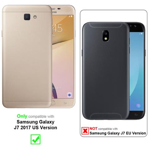 Custodia Compatibile Con Samsung Galaxy J7 2017 (us Version) In Grigio Nero - Coperchio Protettiva Con Chiusura Magnetica, Funzione Stand E Tasca Per Le Carte - Foto 10