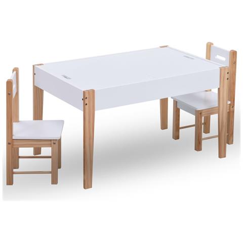 Set Sedie e Tavolo Lavagna per Bambini 3 pz Nero e Bianco - Foto 1