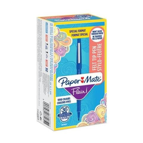 Penne Punta Fibra Flair / nylon M 1,1 Mm Blu Special Pack 36 Pezzi - 2077175 - Foto 1