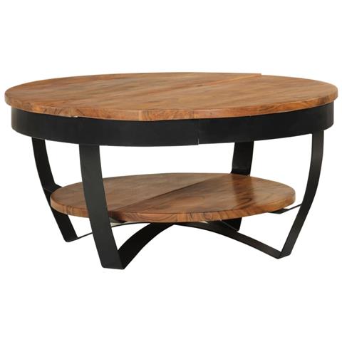 Tavolino da Caffè 65x65x32 cm in Legno Massello di Acacia - Foto 10
