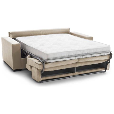 Divano Letto 3 Posti Aisha, Sofà Soggiorno Con Apertura Girevole, Poggiatesta Regolabili E Braccioli Slim, 100% Made In Italy, Cm 200x95h85, Beige - Foto 13