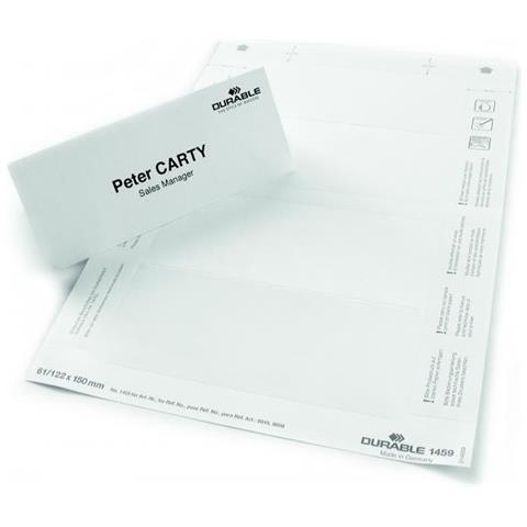 Inserto Cartoncino Portanome Da Tavolo / segnaposto 61/122x150mm 40 Pz Bianco - Foto 1
