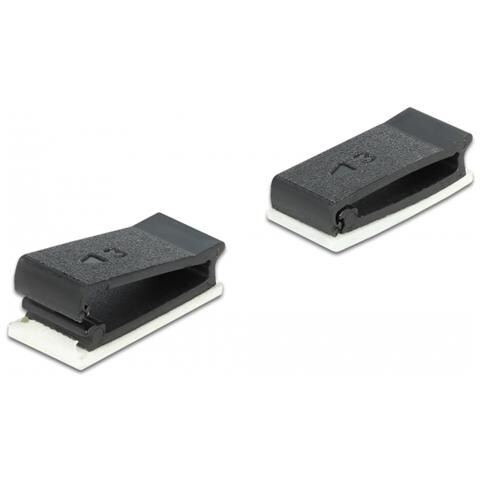 Portacavo con clip di bloccaggio autoadesiva nero 10 pezzi - Foto 2