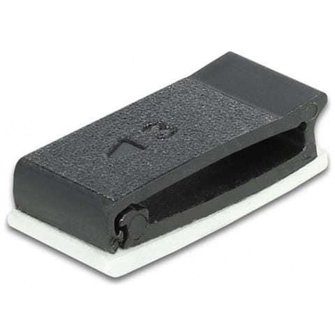 Portacavo con clip di bloccaggio autoadesiva nero 10 pezzi - Foto 1
