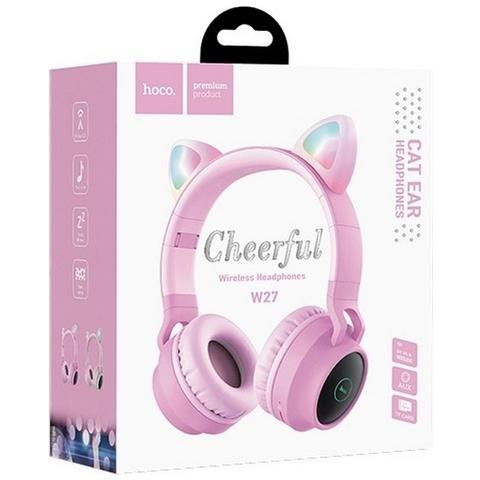 Cuffie Originale Bluetooth Stereo Cheerful W27 Cat Ear Con Led Pink - Foto 5
