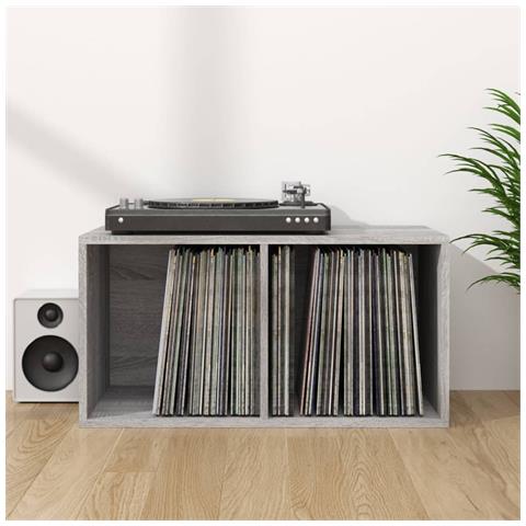 Contenitore Vinili Grigio Sonoma 71x34x36 Cm Legno Multistrato - Foto 7