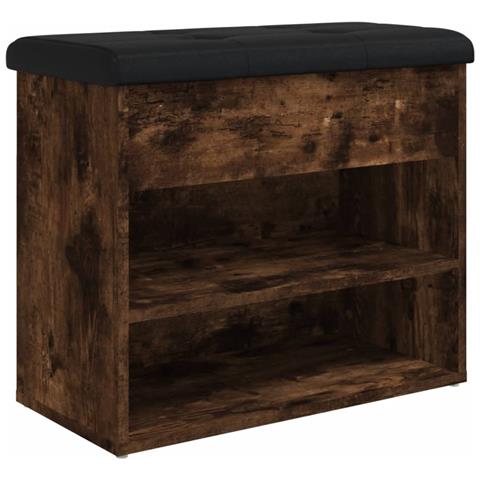 Panca Porta Scarpe Rovere Fumo 62x32x50 Cm Legno Multistrato - Foto 2