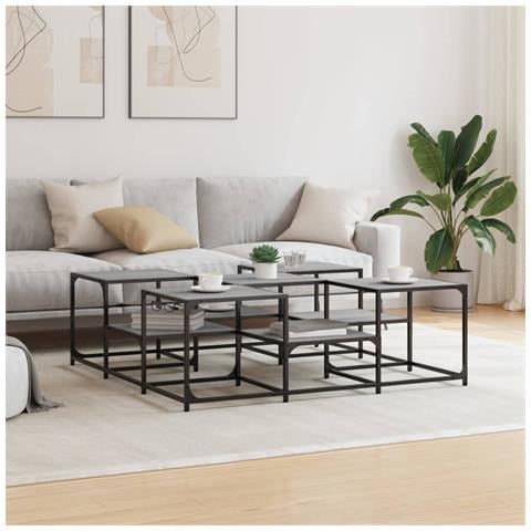 Tavolino Salotto Grigio Sonoma 121x121x40 Cm Legno Multistrato - Foto 3