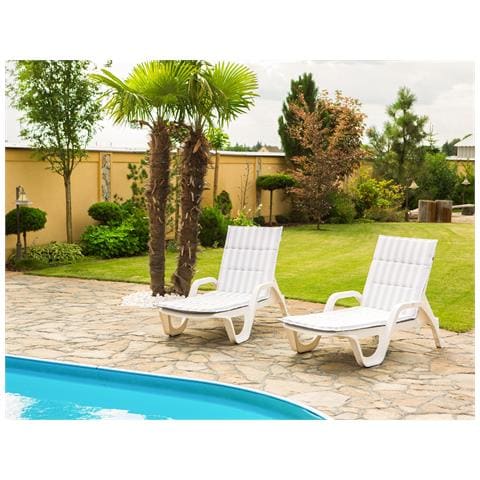 Cuscino Per Lettino Da Giardino, Facile Da Montare, Fodera Per Cuscino Per Lettino Da Giardino, Cuscino Per Sedia A Sdraio - Lunghezza 182 Cm, Larghezza 42 Cm - Colore Grigio Con Strisce - Foto 2