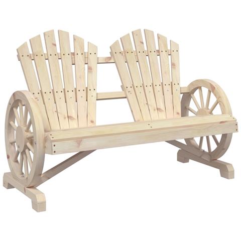 Sedia da Giardino Adirondack 2 Posti in Legno Massello di Abete - Foto 2