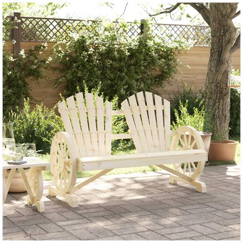 Sedia da Giardino Adirondack 2 Posti in Legno Massello di Abete - Foto 3