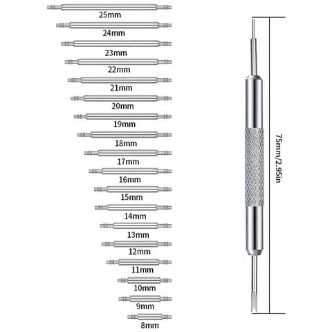 Spine Elastiche 10-27 Mm E Strumenti Per Il Montaggio Dei Cinturini Per Orologi Silver - Foto 2
