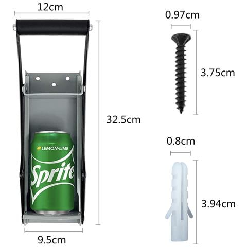 Frantoio Manuale In Alluminio Montato A Parete Per Seltzer, Soda, Lattine Di Birra Grey - Foto 3