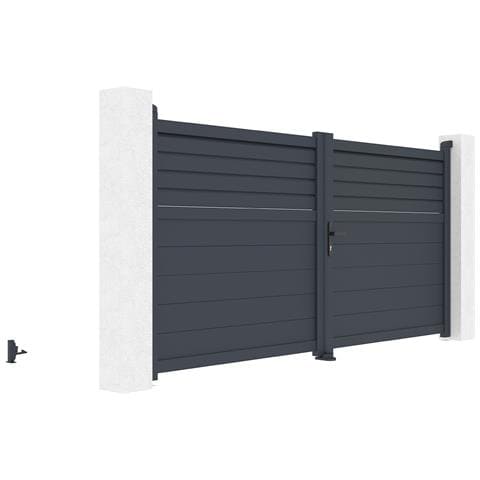 Cancello Battente 3m Carpatia Alt. 140 Cm Alluminio + Cancello 1m Alt. 140cm - Foto 2