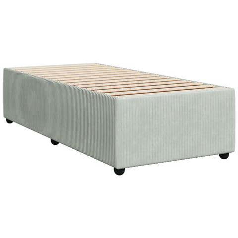 Giroletto Senza Materasso Grigio Chiaro 80x200 Cm Velluto - Foto 3