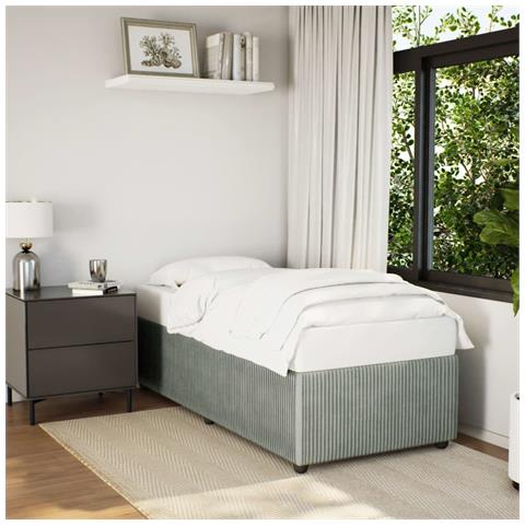 Giroletto Senza Materasso Grigio Chiaro 80x200 Cm Velluto - Foto 1