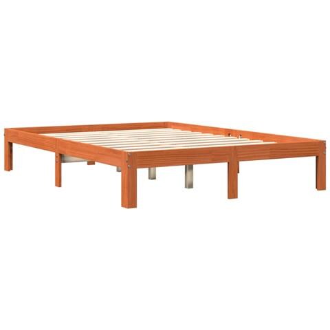 Letto Senza Materasso Marrone Cera 120x190 Cm In Legno Di Pino - Foto 3
