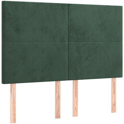 Testiere 4 Pz Verde Scuro 72x5x78/88 Cm In Velluto - Foto 2