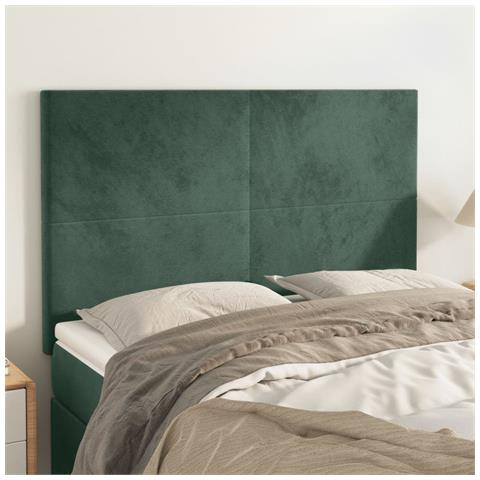Testiere 4 Pz Verde Scuro 72x5x78/88 Cm In Velluto - Foto 1