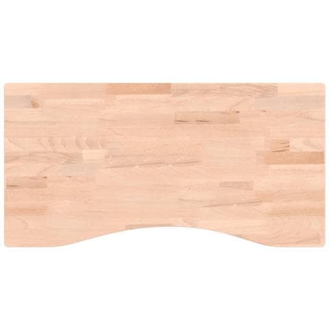 Piano Per Scrivania 80x (36-40) x2,5 Cm Legno Massello Di Faggio - Foto 2