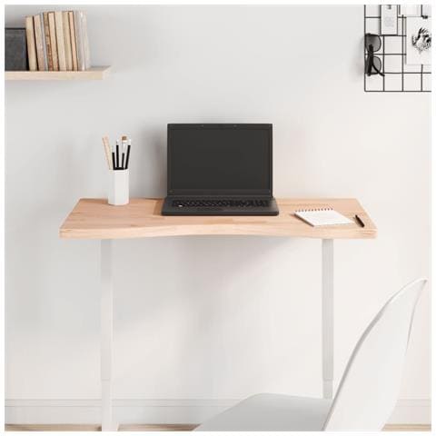 Piano Per Scrivania 80x (36-40) x2,5 Cm Legno Massello Di Faggio - Foto 1