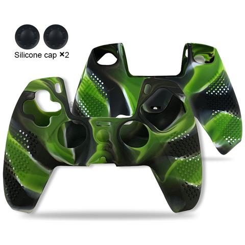 Copertura Antiscivolo In Silicone Per Controller Ps5 Black+green - Foto 1