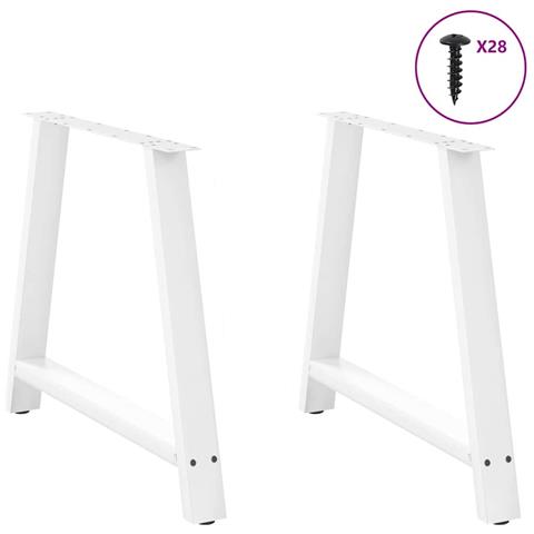 Gambe Tavolino Da Caffè A A 2pz Bianco 90x(72-73) Cm Acciaio - Foto 3