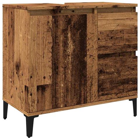 Mobile Sottolavabo Legno Antico 65x33x60 Cm In Truciolato - Foto 2