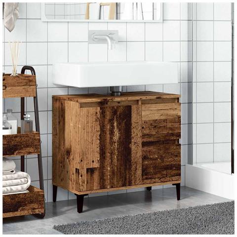 Mobile Sottolavabo Legno Antico 65x33x60 Cm In Truciolato - Foto 3