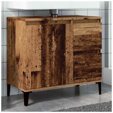 Mobile Sottolavabo Legno Antico 65x33x60 Cm In Truciolato - Foto 1