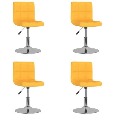 Sedie Da Pranzo Girevoli 4 Pz Gialle In Tessuto - Foto 2