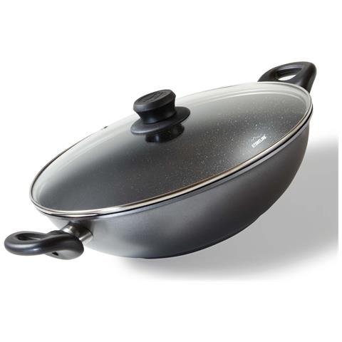 Wok 28 cm Con Coperchio In Vetro, A Induzione Pentole, Alluminio, Antracite - Foto 1