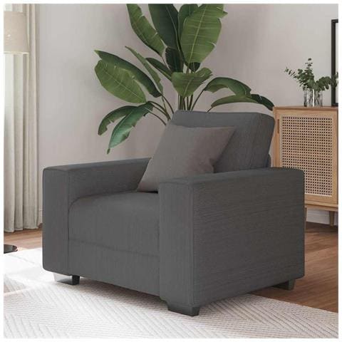 Divano Sedia Grigio Scuro 60 cm Tessuto di Velluto a Coste - Foto 2