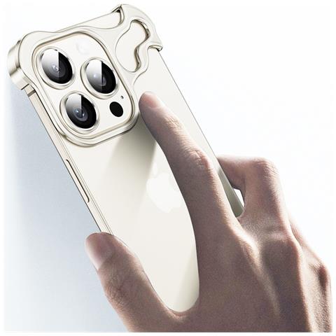Custodia Unica Con Struttura In Metallo + Pellicola Per Obiettivo Per Iphone 12 Silver - Foto 2